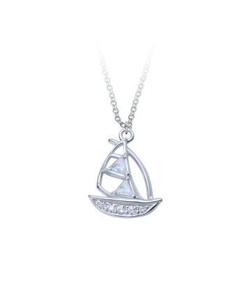 Sailboat Shaped Silver Necklace SPE-5366